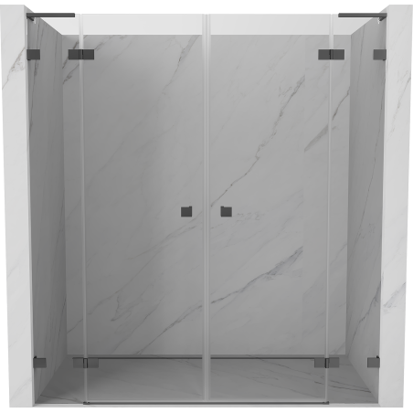 Mexen Lunar L Duo-Pendeltür Duschabweichung 180 cm, transparent, Gun Metal - 834DL-180-000-95-00