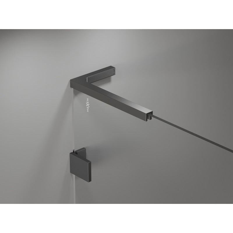Mexen Lunar L Dusche Doppeltür schwenkbar 200 cm, transparent, Gun Metal - 834DL-200-000-95-00
