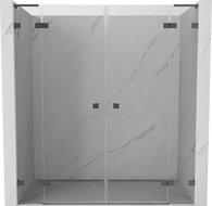 Mexen Lunar L Dusche Doppeltür schwenkbar 200 cm, transparent, Gun Metal - 834DL-200-000-95-00