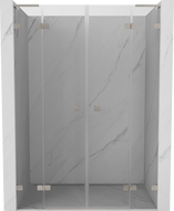 Mexen Lunar L Duo Duschschwingtüren 140 cm, transparent, gebürstetes Nickel - 834DL-140-000-97-00