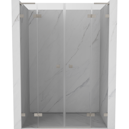 Mexen Lunar L Duo Duschpendeltüren 150 cm, transparent, gebürsteter Nickel - 834DL-150-000-97-00