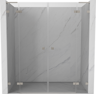 Mexen Lunar L Duo Duschpendeltüren 170 cm, transparent, gebürstetes Nickel - 834DL-170-000-97-00