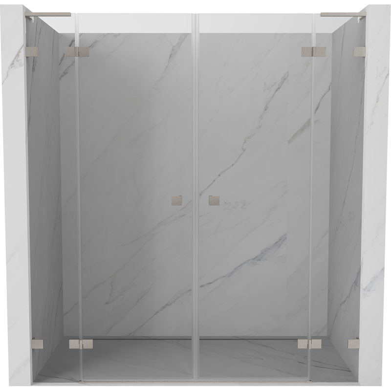 Mexen Lunar L Duo Duschdoppeltüren 180 cm, transparent, gebürsteter Nickel - 834DL-180-000-97-00