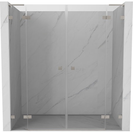 Mexen Lunar L Duo Dusch-Drehtüren 190 cm, transparent, gebürstetes Nickel - 834DL-190-000-97-00