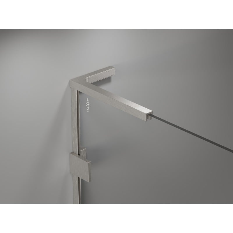 Mexen Lunar L Duo Duschtüren, schwingend, 200 cm, transparent, gebürsteter Nickel - 834DL-200-000-97-00