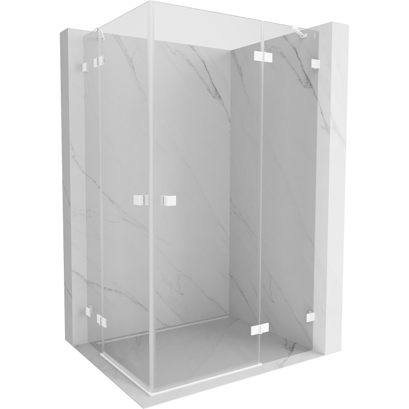 Mexen Lunar Duo Duschkabine Schwenkbar Rechts 85 x 70 cm, Transparent, Weiß - 834-085P-070L-20-00