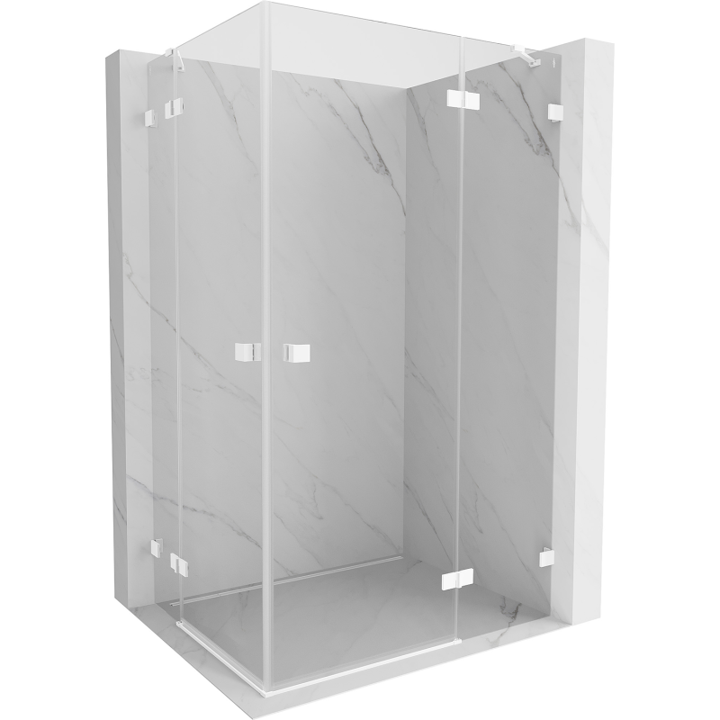 Mexen Lunar Duo Duschkabine rechts angeschlagen 95 x 80 cm, transparent, weiß - 834-095P-080L-20-00