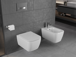 Mexen Stella WC-Schüssel Randlos mit slim Sitz und Absenk-Automatik, duroplast, Weiß - 30680900