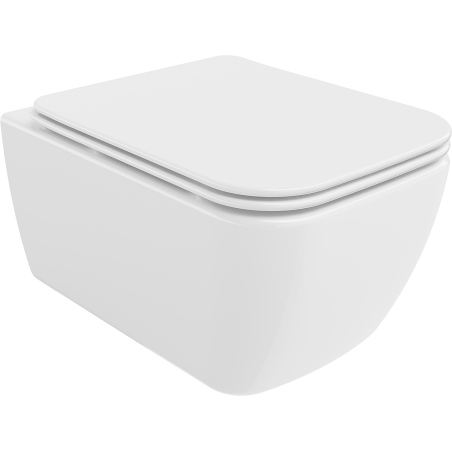 Mexen Stella WC-Schüssel Rimless mit langsam schließendem Slim-Sitz, Duroplast, weiß glänzend - 30680900