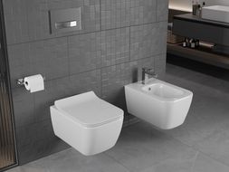 Mexen Stella WC-Schüssel Rimless mit Slim-Absenkautomatik-Deckel, Duroplast, weiß glänzend - 30680800