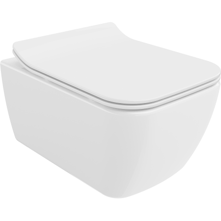 Mexen Stella WC-Schüssel Rimless mit Slim-Absenkautomatik-Deckel, Duroplast, weiß glänzend - 30680800