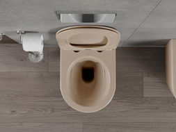 Mexen Rico WC-Becken Rimless mit Soft-Close-Slim-Sitz, Duroplast, Matt-Cappuccino - 30724064