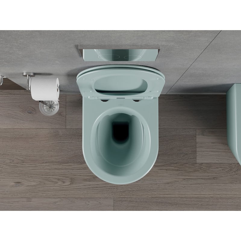 Mexen Rico WC-Becken Rimless mit langsam schließendem Slim-Sitz, Duroplast, hellgrün matt - 30724048