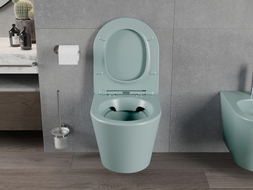 Mexen Rico WC-Becken Rimless mit langsam schließendem Slim-Sitz, Duroplast, hellgrün matt - 30724048