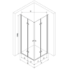 Mexen Lima Duo faltbare Duschkabine 90 x 80 cm, transparent, gold - 856-090-080-50-00-02