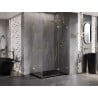 Mexen Lunar Duo Duschkabine Schwenkbar Rechts 100 x 75 cm, Transparent, Gold - 834-100P-075L-50-00