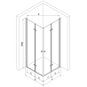 Mexen Lima Duo faltbare Duschkabine 90 x 90 cm, transparent, Chrom + Flat Duschwanne - 856-090-090-01-02-4010