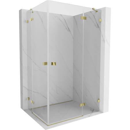 Mexen Lunar Duo Duschkabine, rechts öffnend, 120 x 105 cm, transparent, gold - 834-120P-105L-50-00