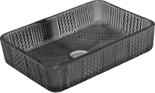 Mexen Akra Glasablage-Waschbecken 46 x 33 cm, schwarz - 24024670