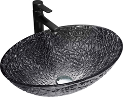 Mexen Goa Glaswaschbecken Aufsatzwaschbecken 50 x 36 cm, schwarz - 24085070