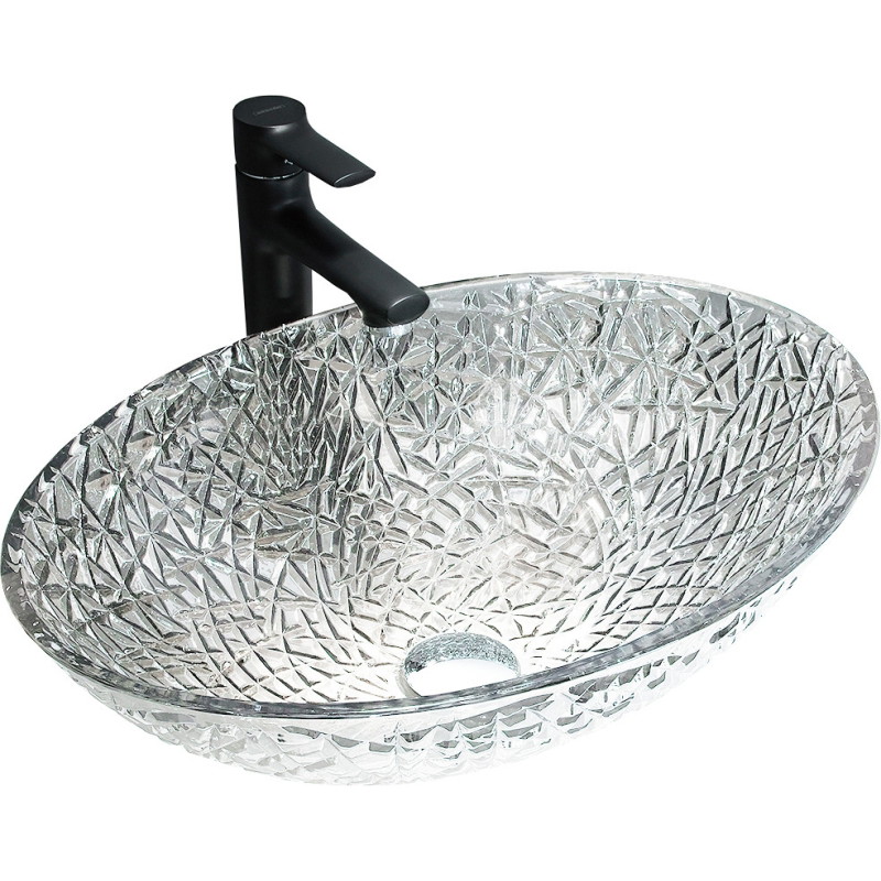Mexen Goa Glas-Waschtischschale 50 x 36 cm, transparent - 24085000