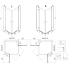 Mexen Lunar Duo Duschwand mit rechter Tür 95 x 75 cm, transparent, Roségold - 834-095P-075L-60-00