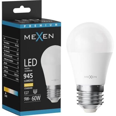 Mexen Nova LED-Glühbirne E27, G45, 9W, Warmweiß - 3000K, 945 lm - L101-E27-0930-01