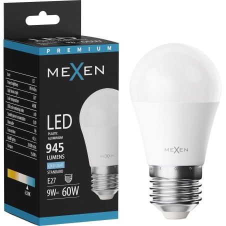 Mexen Nova LED-Glühbirne E27, G45, 9W, Kalt - 6500K, 945 lm - L101-E27-0965-01