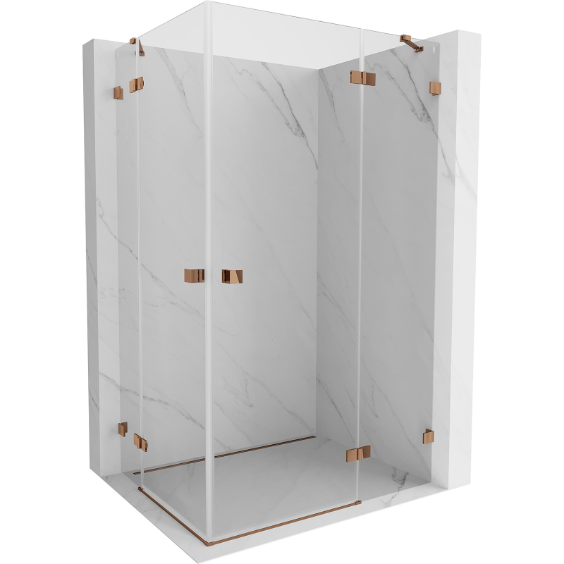 Mexen Lunar Duo Duschkabine rechts öffnend 120 x 85 cm, transparent, Roségold - 834-120P-085L-60-00