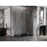 Mexen Lunar Duo Duschkabine schwenkbar rechts 105 x 75 cm, transparent, gebürstetes Kupfer - 834-105P-075L-65-00