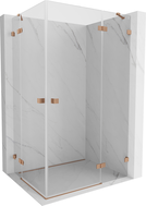 Mexen Lunar Duo Duschkabine, rechts öffnend, 110 x 85 cm, transparent, gebürstetes Kupfer - 834-110P-085L-65-00