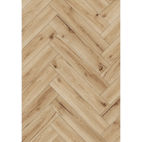 Mexen Buffalo Vinylplatten Herringbone 635 x 127 mm SPC 6,5 mm Unterlage 1,5 mm, 4 V-Fuge, Eiche - F1190-0635-127-505-4V1-01