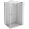 Mexen Lunar Duo Duschkabine, rechts öffnend, 120 x 115 cm, transparent, gebürstetes Kupfer - 834-120P-115L-65-00