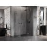 Mexen Lunar Duo Duschkabine schwenkbar rechts 85 x 80 cm, transparent, gebürstet gun gray - 834-085P-080L-66-00