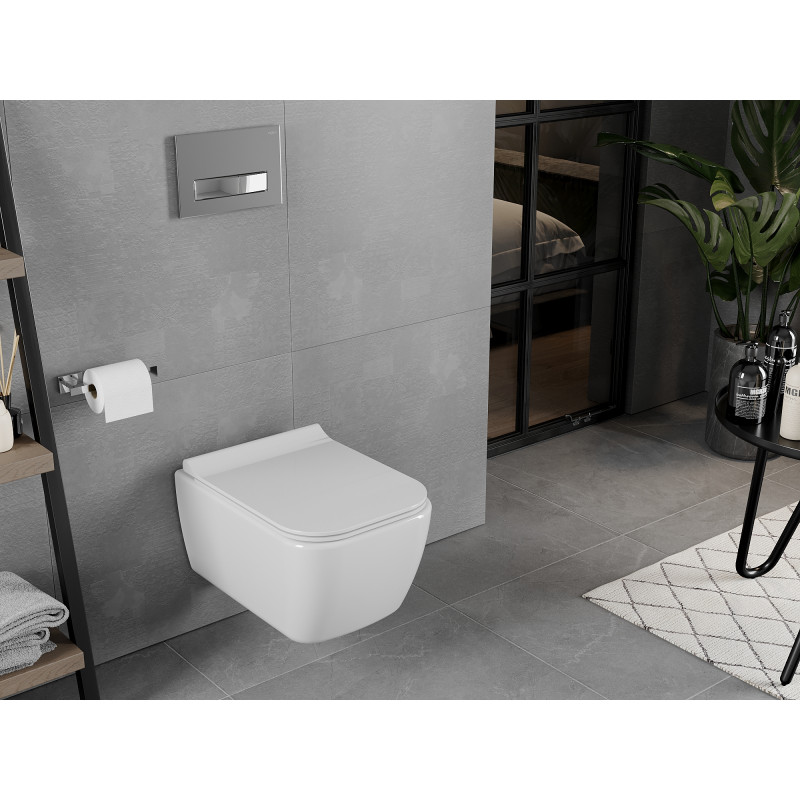 Mexen Elis Rimless WC-Schüssel mit Slim-Softclose-Sitz, Duroplast, weiß glänzend - 30910700