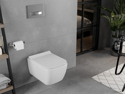 Mexen Elis WC-Schüssel Rimless mit langsam schließendem Slim-Sitz, Duroplast, weiß glänzend - 30910700