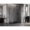 Mexen Lunar Duo Duschkabine schwenkbar rechts 110 x 95 cm, transparent, gebürstetes Gun Gray - 834-110P-095L-66-00
