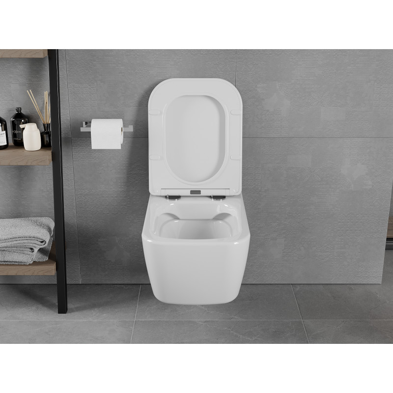 Mexen Elis WC-Schüssel Rimless mit Soft-Close-Slim-Sitz, Duroplast, glänzend weiß - 30910600