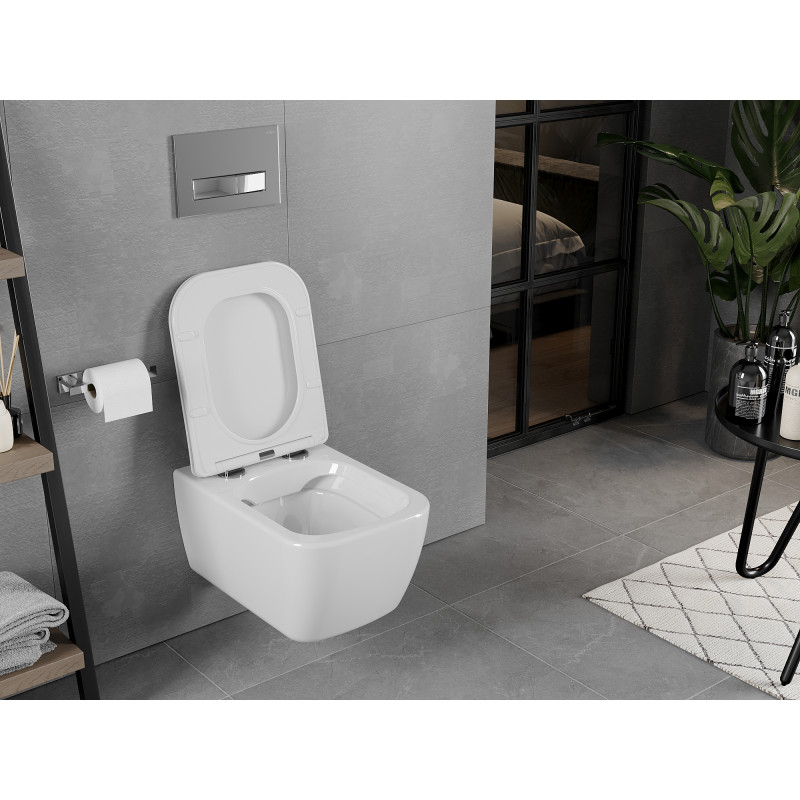 Mexen Elis WC-Schüssel Rimless mit Soft-Close-Slim-Sitz, Duroplast, glänzend weiß - 30910600