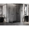 Mexen Lunar Duo Duschkabine schwenkbar rechts 85 x 75 cm, transparent, schwarz - 834-085P-075L-70-00
