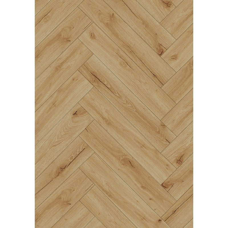 Mexen Beaver Creek Vinylpaneele Fischgrät 635 x 127 mm SPC 6,5 mm Unterlage 1,5 mm, 4 V-Fuge, Eiche - F1188-0635-127-505-4V1-01