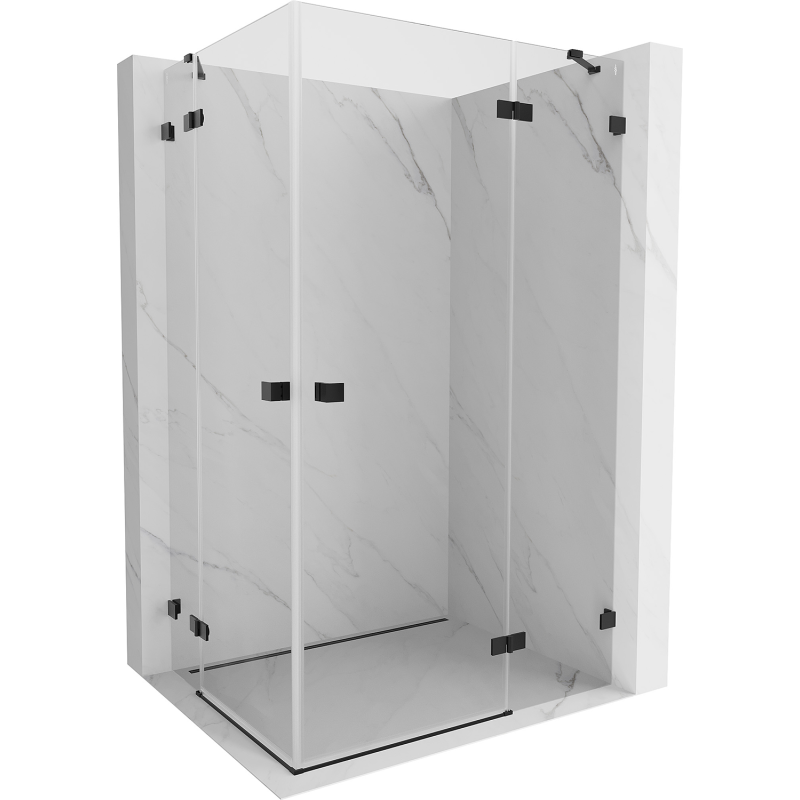 Mexen Lunar Duo Duschkabine schwenkbar rechts 100 x 85 cm, transparent, schwarz - 834-100P-085L-70-00