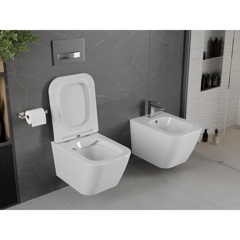 Mexen Madox WC-Schüssel Rimless mit langsam schließendem Slim-Sitz, Duroplast, weiß glänzend - 30154000