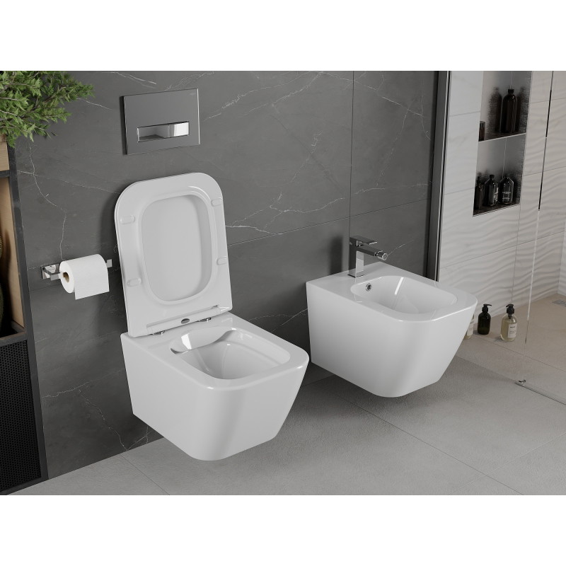 Mexen Madox WC-Schüssel Rimless mit Slim-Absenkautomatik, Duroplast, weiß glänzend - 30154000