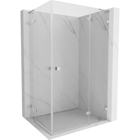 Mexen Lunar L Duo Duschkabine, rechts öffnend, 85 x 75 cm, transparent, Chrom - 834L-085P-075L-01-00