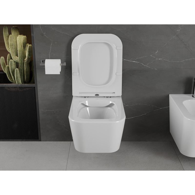 Mexen Madox Rimless WC-Schüssel mit soft-schließendem Slim-Sitz, Duroplast, glänzend weiß - 30154000