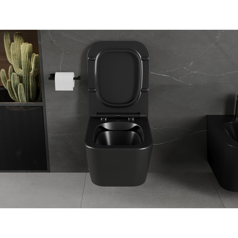 Mexen Madox WC-Schüssel Rimless mit Absenkautomatik Slim, Duroplast, schwarz matt - 30154070