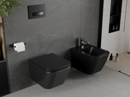 Mexen Madox WC-Becken Rimless mit Soft-Close Slim-Sitz, Duroplast, Schwarz Matt - 30154070