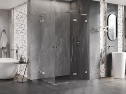 Mexen Lunar L Duo Duschkabine, schwenkbar rechts 95 x 75 cm, transparent, Chrom - 834L-095P-075L-01-00