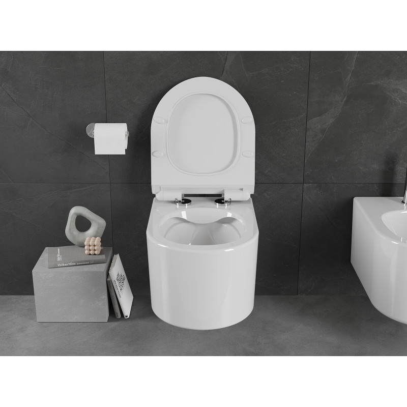Mexen Sofia WC-Schüssel Rimless mit Slim-Softclose-Sitz, Duroplast, Weiß glänzend - 30540100
